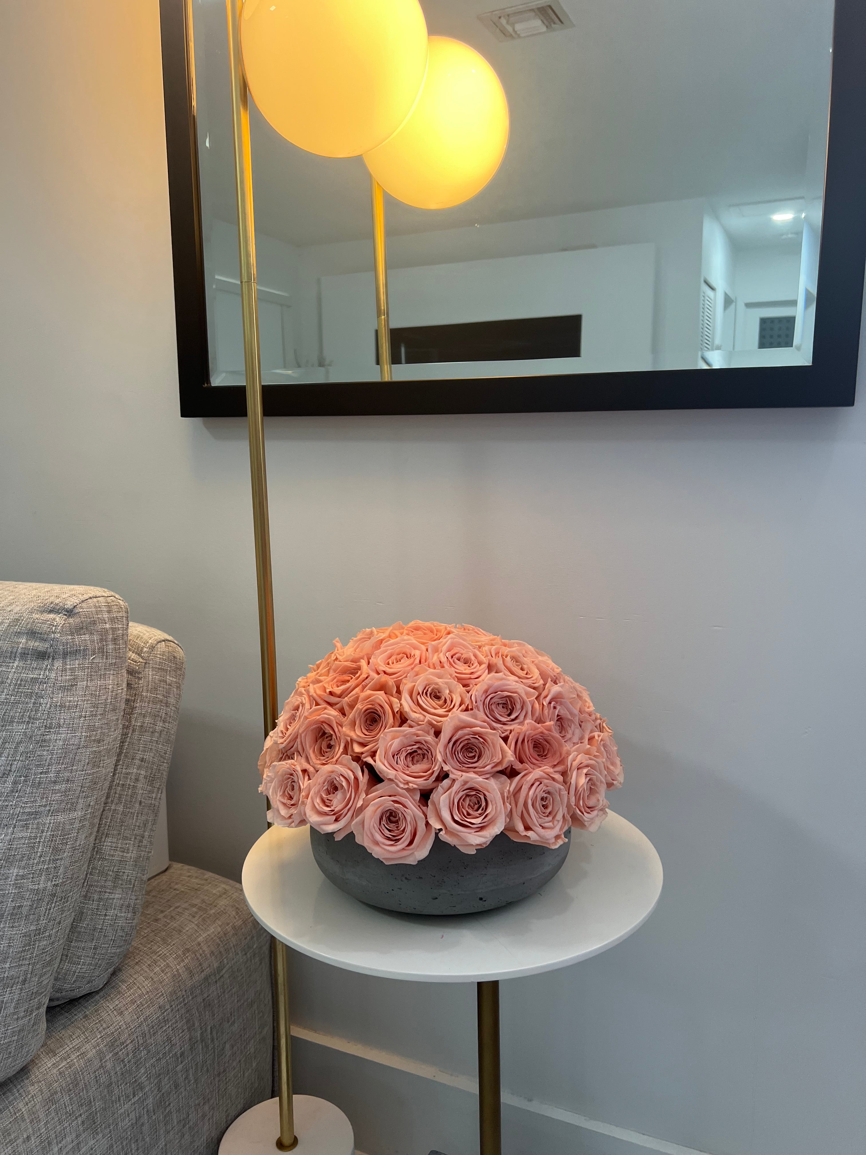 Tanned Preserved Roses in Vase