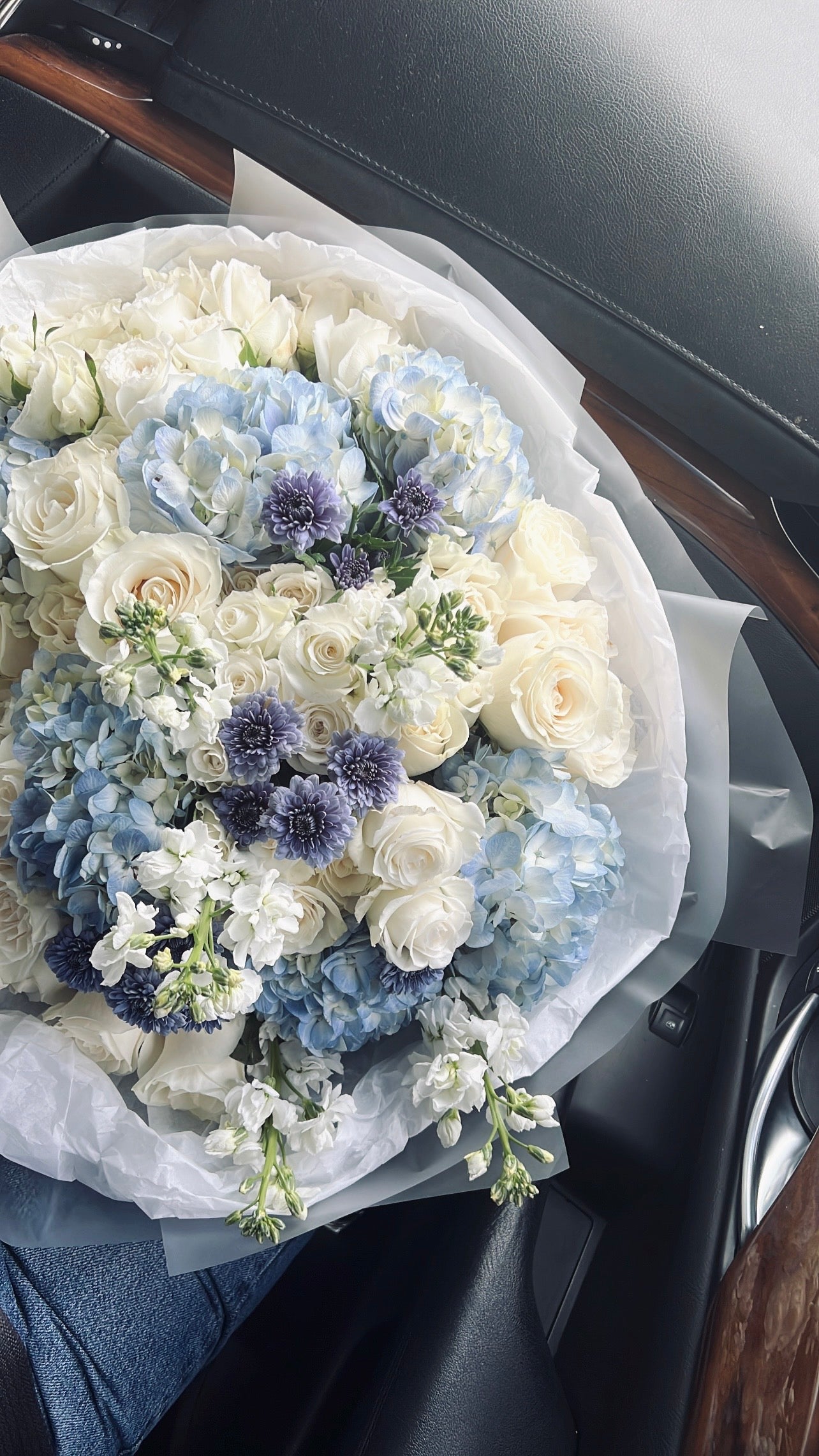 Sky Mix Hydrangea & Rose Bouquet