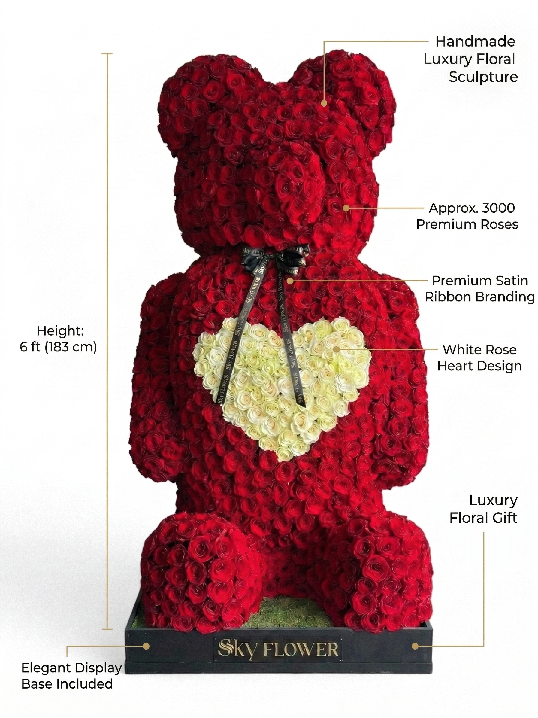 The Grand Love Rose Bear (6 Ft)