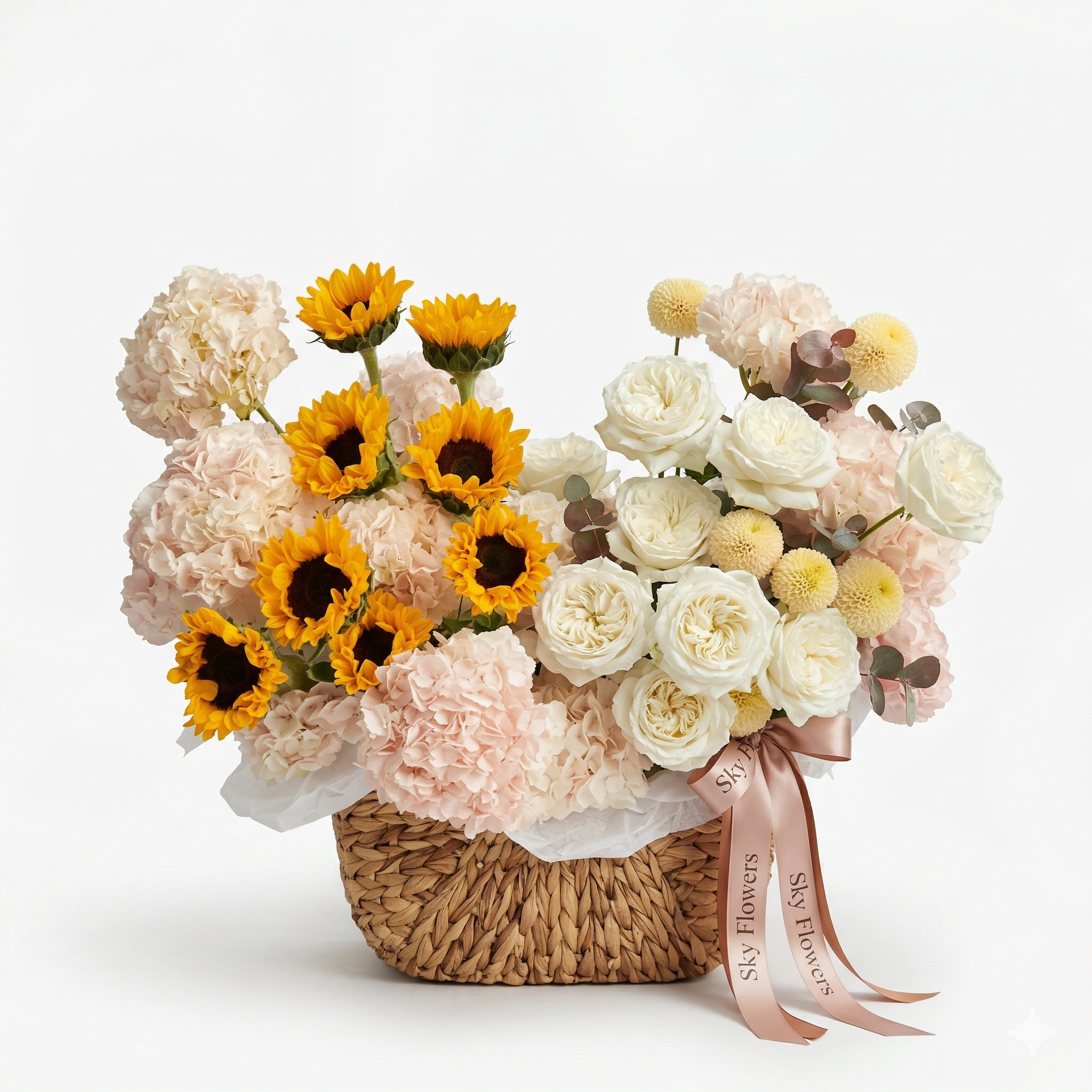 Sun Flowers Basket