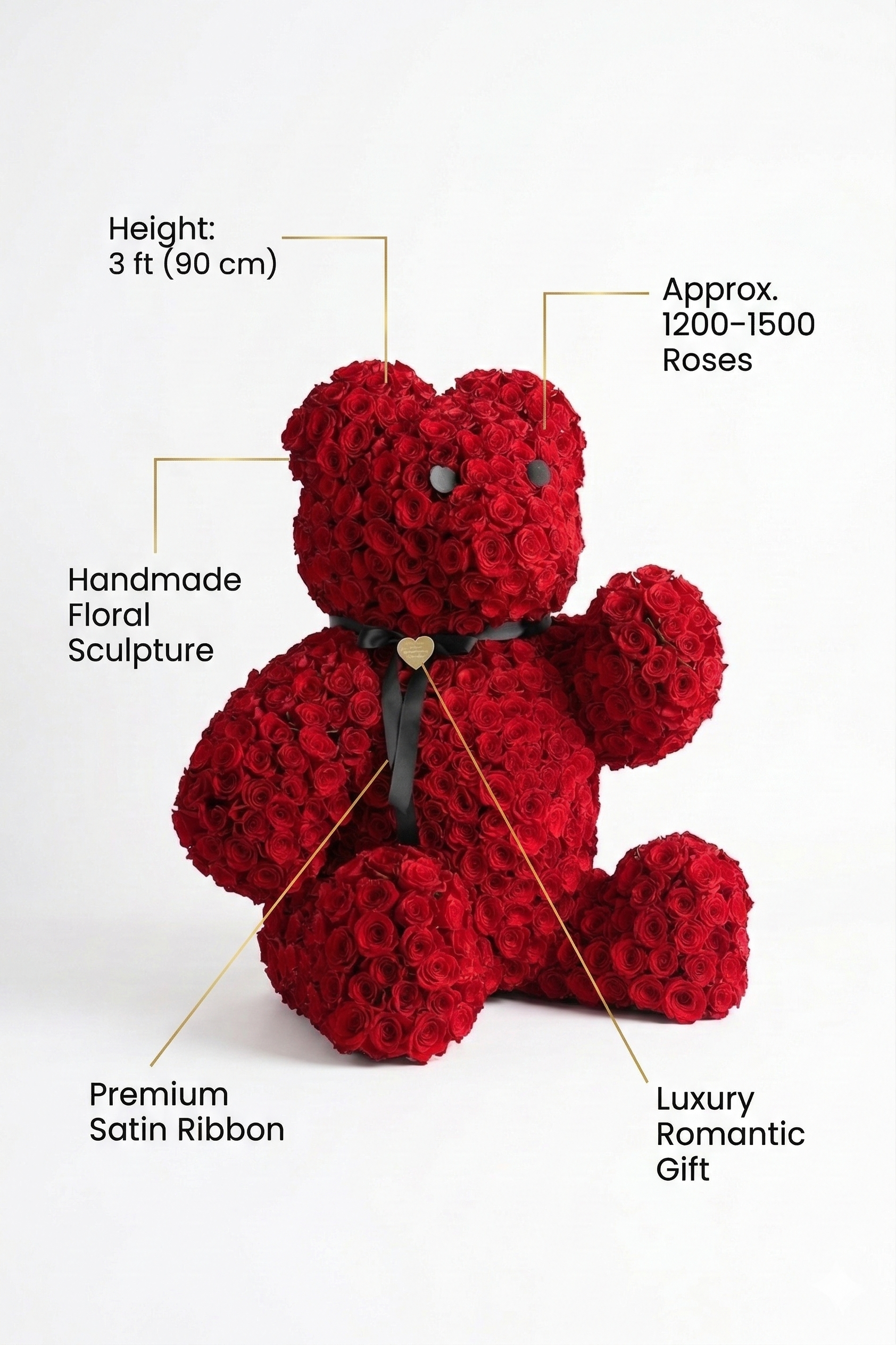 The Luxury Rose Bear (3 Ft)