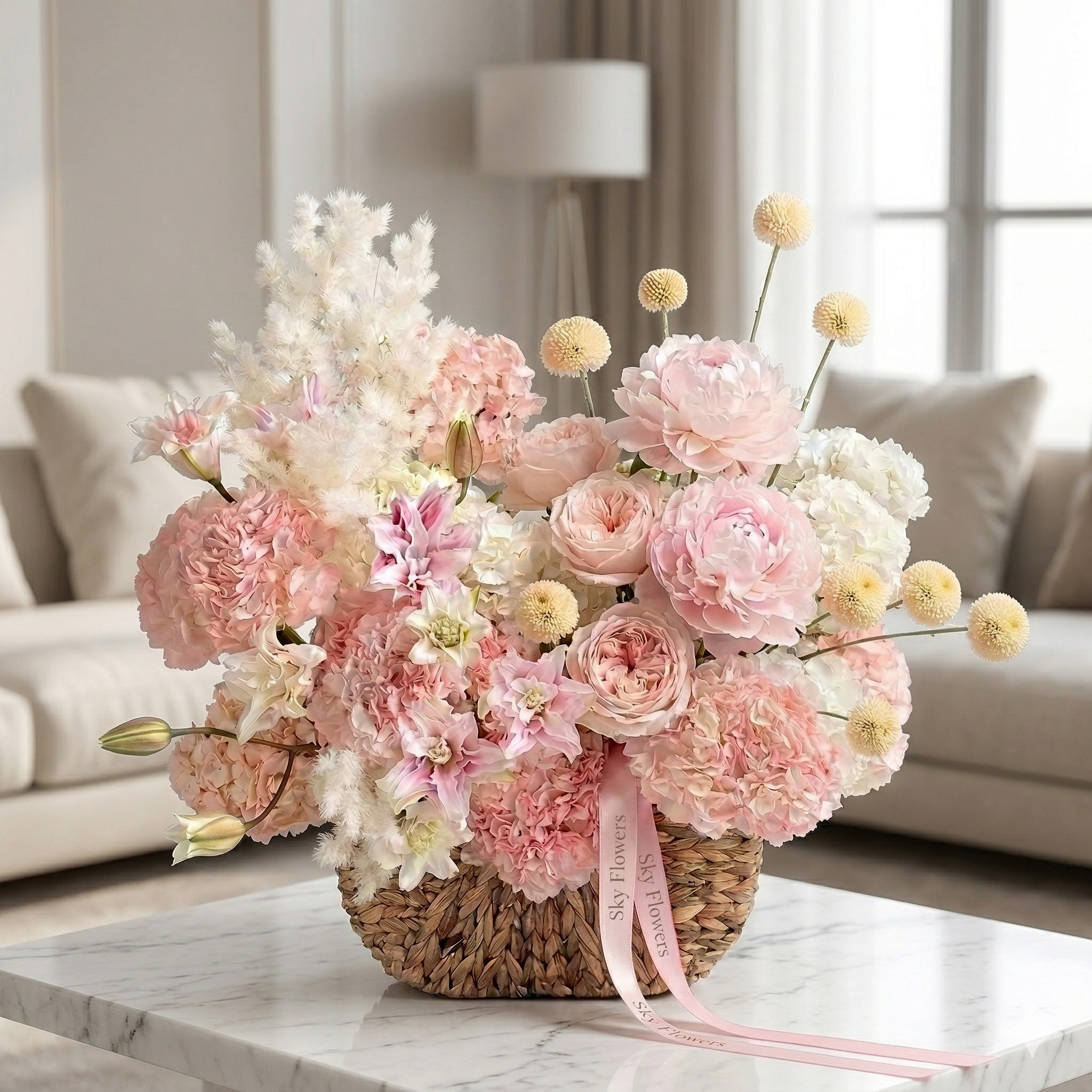 Blush Garden Basket